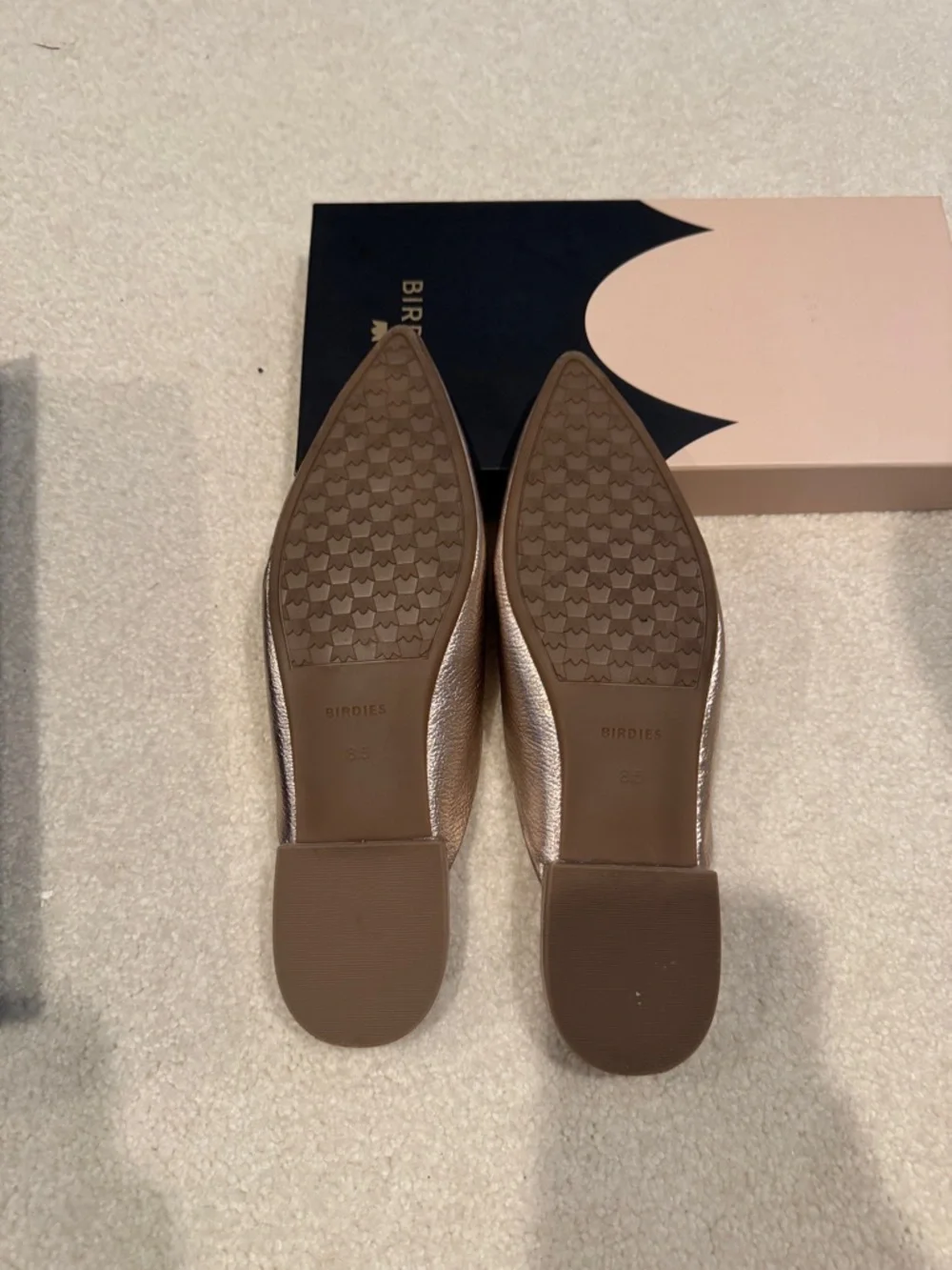Birdies Metallic Gold Pointed-Toe Mule - Picture 4 of 5